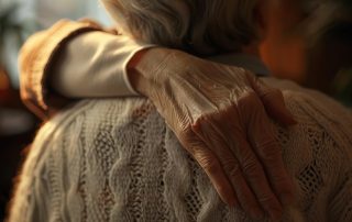 caregiver giving a hug